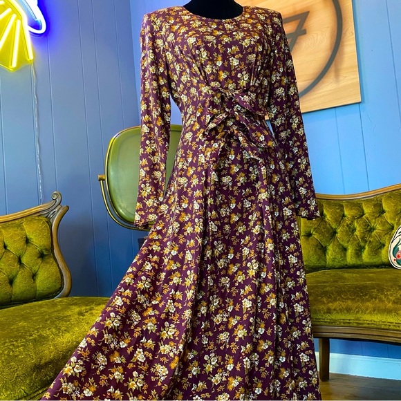 Vintage 90s Jamie Brooke Floral Boho Maxi Dress Size Medium - Picture 10 of 10